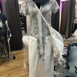 Silver/White jean ensemble